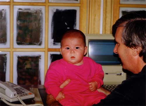 Yuki Baby With Dad On Desk In Hudson Home Office